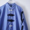 "China × Lace-up" RalphLauren silver × black shirt