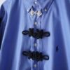 "China × Lace-up" RalphLauren silver × black shirt