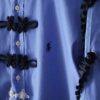 "China × Lace-up" RalphLauren silver × black shirt