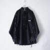 "China × Lace-up" glossy black shirt