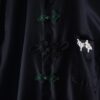 "China × Lace-up" glossy black shirt