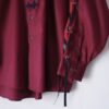 "China × Lace-up" glossy burgundy shirt
