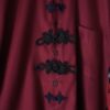 "China × Lace-up" glossy burgundy shirt
