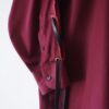 "China × Lace-up" glossy burgundy shirt