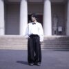 black × black W / W super wide slacks