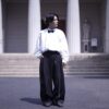 black × black W / W super wide slacks