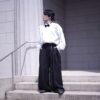 black × black W / W super wide slacks