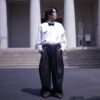 black × gray W / W super wide slacks