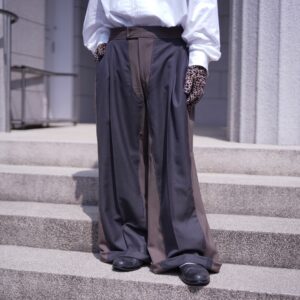 brown × gray W / W super wide slacks