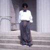 brown × gray W / W super wide slacks