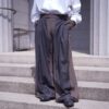 brown × gray W / W super wide slacks