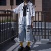 "Lace-Up" RalphLauren cut off resize "BORO" H/S shirt
