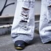 "Wall Paint" devil motif damage gimmick remake pants