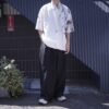 "水墨画 × RalphLauren" short length H/S resize white shirt