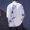 "水墨画 × RalphLauren" short length H/S resize white shirt