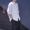 "水墨画 × RalphLauren" short length H/S resize white shirt