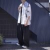 "水墨画 × RalphLauren" short length H/S resize white shirt