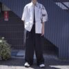 "水墨画 × RalphLauren" short length H/S resize white shirt