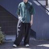 "水墨画 × RalphLauren" short length H/S resize green shirt