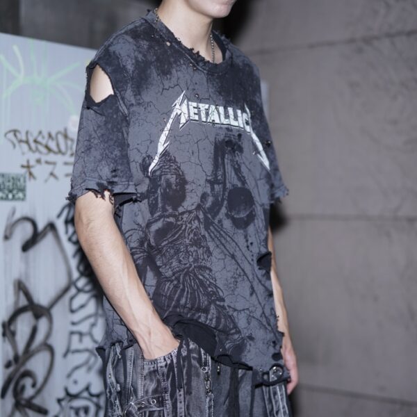 "Dark Side" crush remake "METALLICA" tee