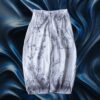 "Wall Paint" ancient motif white baggy remake pants