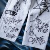 "Wall Paint" prophecy motif white baggy remake pants
