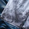 "Wall Paint" ancient motif white baggy remake pants