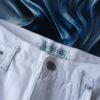 "Wall Paint" prophecy motif white baggy remake pants