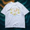 "謎のピカチュウ×ラッキー" vintage double side print tee