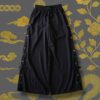 "China x Hakama Pants" green × "黒孔雀"