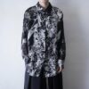 "白と黒のマリアージュ系シースルー" flower pattern monotone see-through shirt