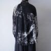 "白と黒のマリアージュ系シースルー" flower pattern monotone see-through shirt