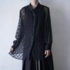 "起源にして頂点" tape design oversized see-through shirt