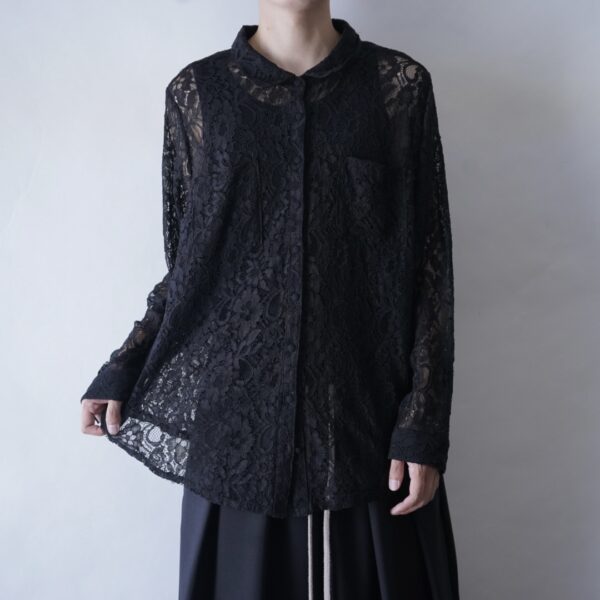 "メンズサイズの珍品レース" full lace design shirt