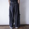 "ミニマルボンデージ" wide baggy black denim pants