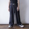 "ヤンチャ系柄入りワイド" glossy check pattern wide slacks