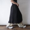 "メンズでイケる口の花柄プリーツ" mode semi long wide skirt