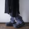【Remake】Blue Gray × Glossy Silver Ribbon Loose Socks