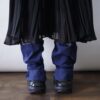 【Remake】Blue × Glossy Gray Ribbon Loose Socks