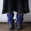 【Remake】Blue × Glossy Gray Ribbon Loose Socks
