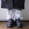 【Remake】White × Glossy Silver Ribbon Loose Socks