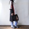 【Remake】Sax Blue × Glossy Black Ribbon Loose Socks