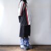 【Remake】Sax Blue × Glossy Black Ribbon Loose Socks