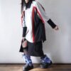 【Remake】Sax Blue × Glossy Black Ribbon Loose Socks