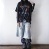 【Remake】Blue × Glossy Gray Ribbon Loose Socks