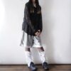 【Remake】White × Glossy Silver Ribbon Loose Socks