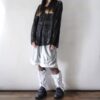 【Remake】White × Glossy Silver Ribbon Loose Socks