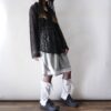 【Remake】White × Glossy Silver Ribbon Loose Socks