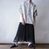 【Remake】White × Leather Black Ribbon Loose Socks