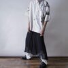 【Remake】White × Leather Black Ribbon Loose Socks
